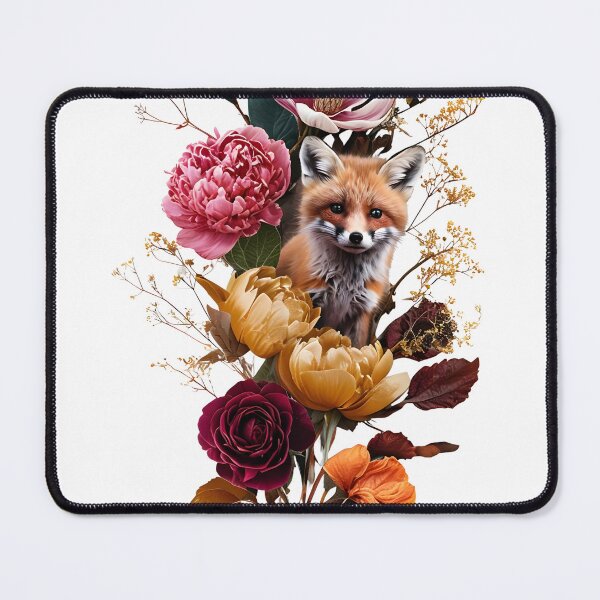 Artikelvorschau, Lebendiges botanisches Arrangement mit verspieltem Fuchs entworfen und verkauft von Monascreativeempire.
