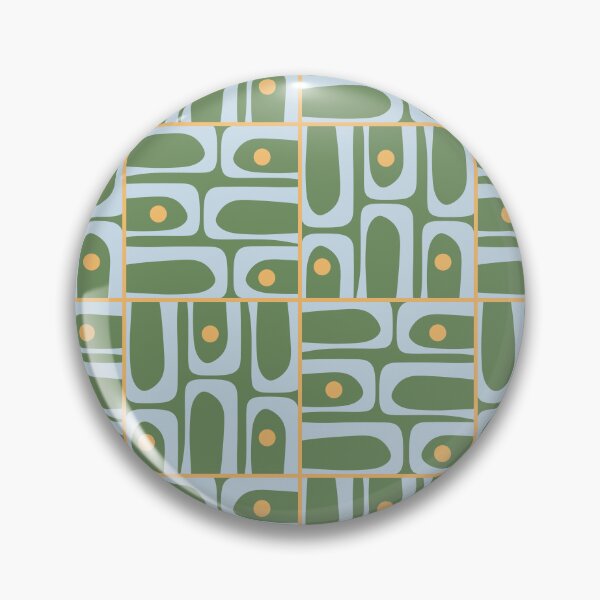 Item preview, Mid Century Modern Piquet Abstract Geometric Multi Pattern in Green Light Blue Yellow-Orange designed and sold by kierkegaard.