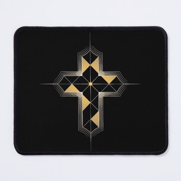 Item preview, Art Deco Gold Geometric Cross Design designed and sold by ZetaDream.