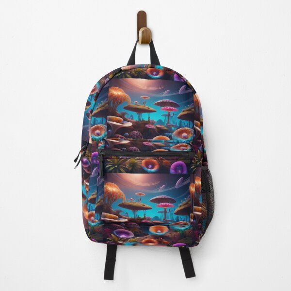 Item preview, Mystical Alien Landscape with Glowing Mushrooms designed and sold by RaiyaTees.