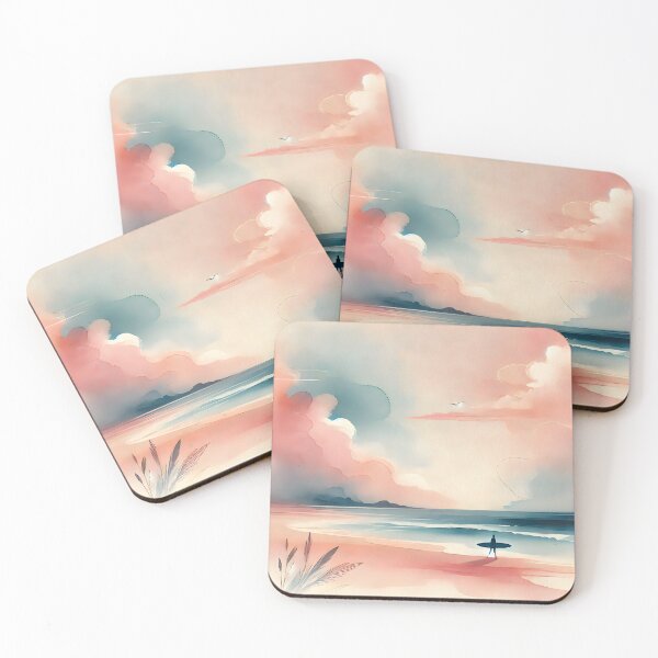 Item preview, Lost in the Beauty of Blue Waves and Blush Horizons designed and sold by unrealartwork.