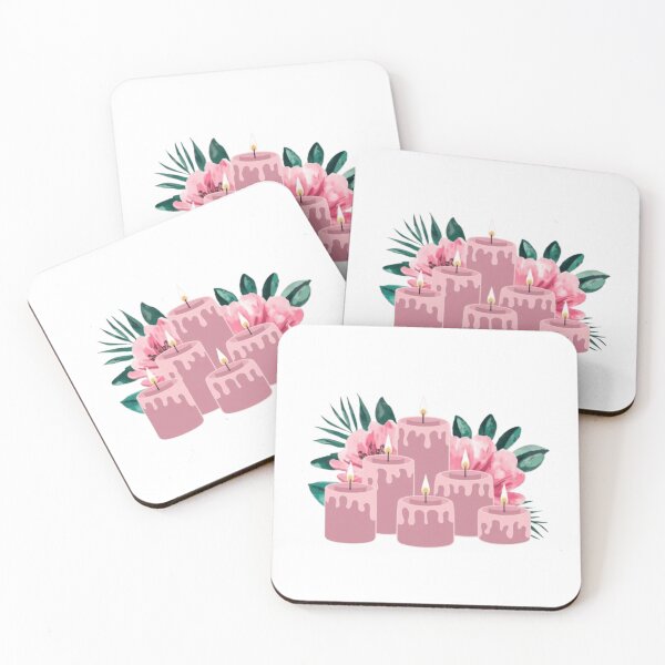 Item preview, Pink Watercolor Candles designed and sold by ArtQueen777.
