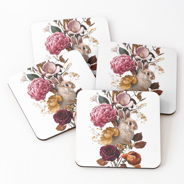 Item preview, Vibrant Botanical Arrangement With Playful Bunny designed and sold by Monascreativeempire.