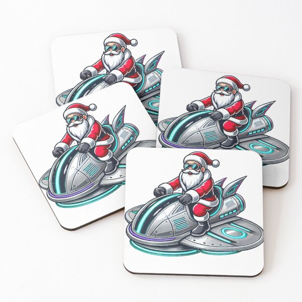 Item preview, Futuristic Santa Riding a Sci-Fi Hover Sleigh designed and sold by lubushop1.