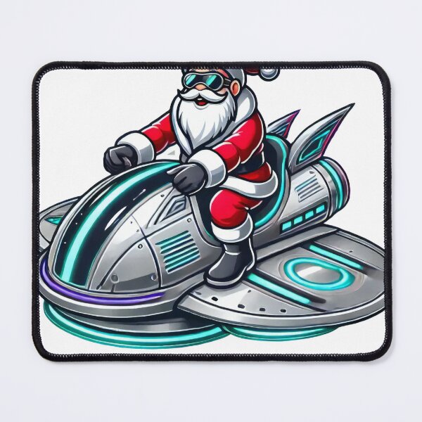 Item preview, Futuristic Santa Riding a Sci-Fi Hover Sleigh designed and sold by lubushop1.