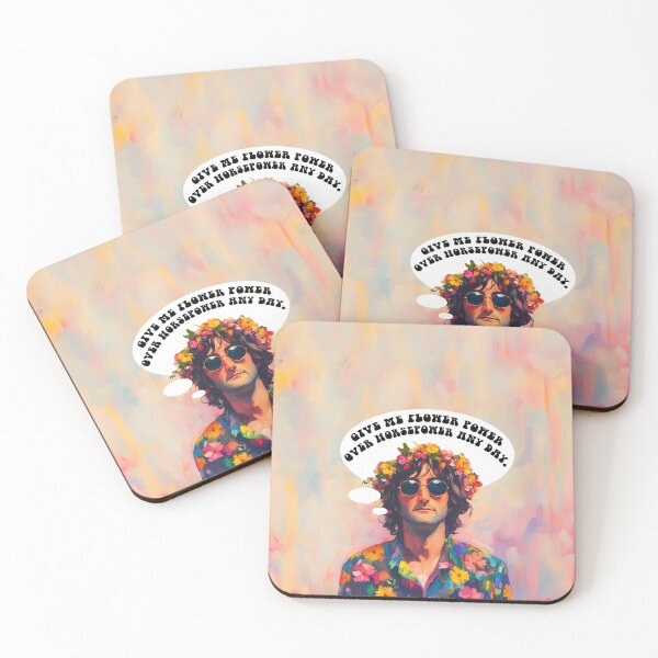 Item preview, Flower Power Over Horsepower - John Lennon Parody Painting designed and sold by FacesArt.