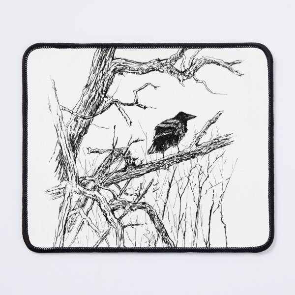 Item preview, Raven in an oak tree ink drawing designed and sold by GothicByNature.