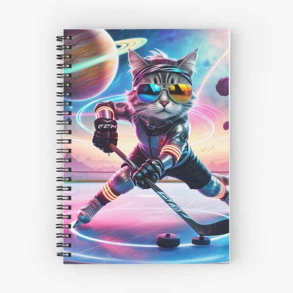 Item preview, Cosmic Hockey: Futuristic Cat on Ice designed and sold by MrTrendyDesigns.