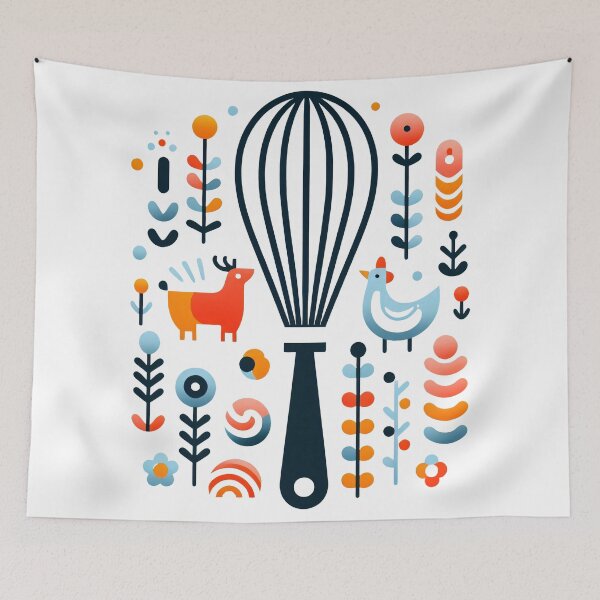 Item preview, Scandinavian Folk Art Whisk by heidiannemorris designed and sold by FOLK ART FUSION by heidiannemorris.
