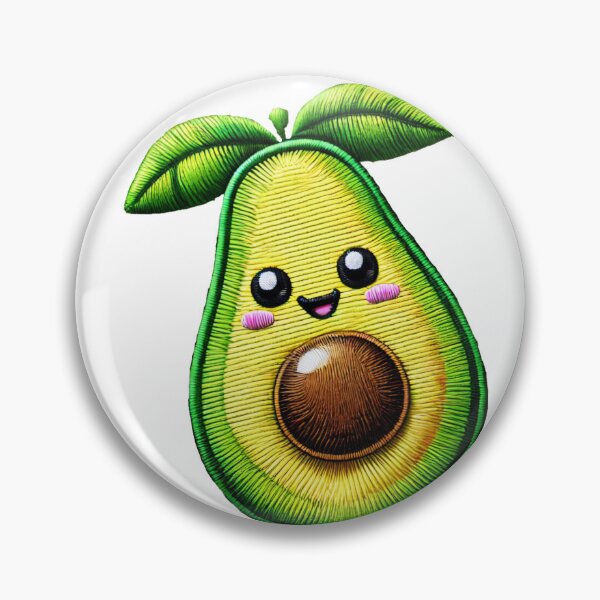 Item preview, The embroidery-style design of a cute cartoon avocado with a smiling face, perfect for vibrant and playful designed and sold by Donlaporn.