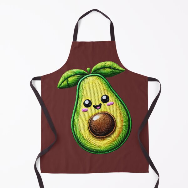 Item preview, The embroidery-style design of a cute cartoon avocado with a smiling face, perfect for vibrant and playful designed and sold by Donlaporn.