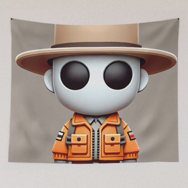 Item preview, Adorable Stylized Character with Large Eyes and Orange Jacket designed and sold by aminz4.