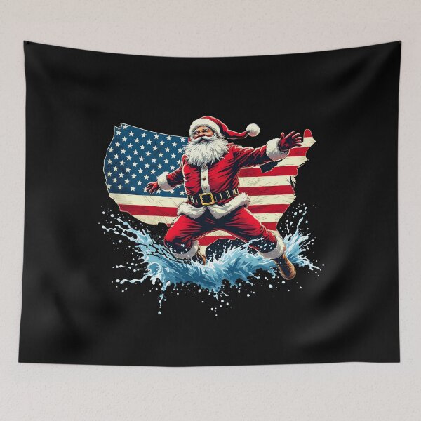 Item preview, Santa's USA Christmas Dive designed and sold by Belhbib Art ⭐⭐⭐⭐⭐.
