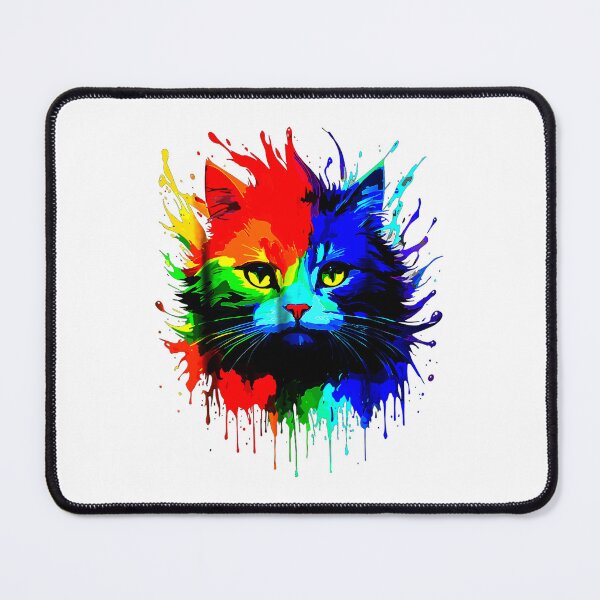 Item preview, Funny Cute Cat Paint Colorful Cat, asexual cat designed and sold by AddlPoolart.