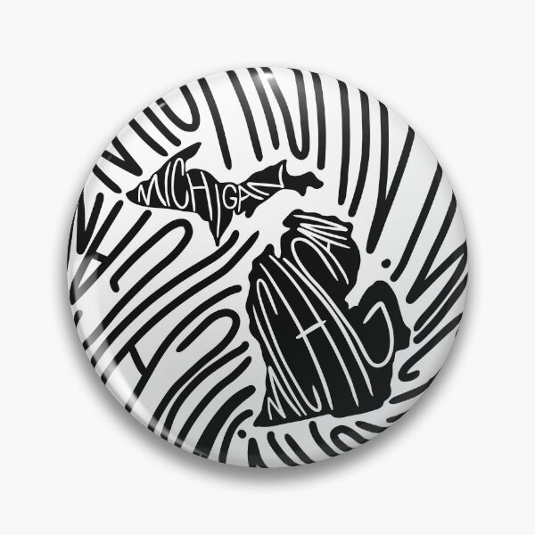 Item preview, Michigan State - MI Map and Flag - Black and White - Typography USA America Great Lake State designed and sold by Ranggasme.