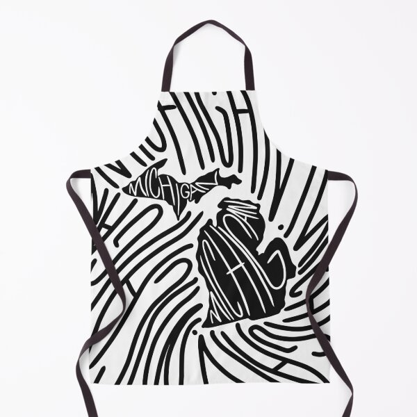 Item preview, Michigan State - MI Map and Flag - Black and White - Typography USA America Great Lake State designed and sold by Ranggasme.