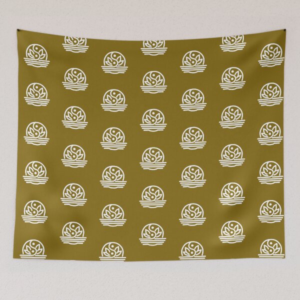 Item preview, Spiritual Powerful Sign as a Combination of Lotus Flower, White Birds and Yin Yang, Unique designed and sold by villacreativa.