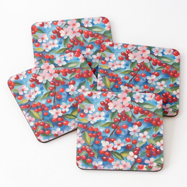 Item preview, Red Cherry Fruit And Bloom designed and sold by ByNicoleSara.