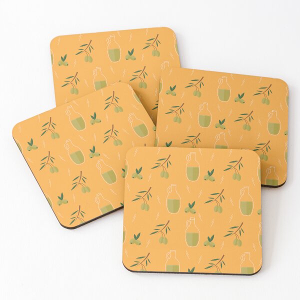 Item preview, Olives and olive oil on orange designed and sold by reneesillus.