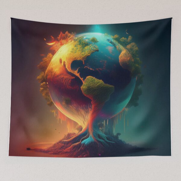 Item preview, Earth's Dual Nature - Vibrant Planetary Tree of Life designed and sold by RaiyaTees.