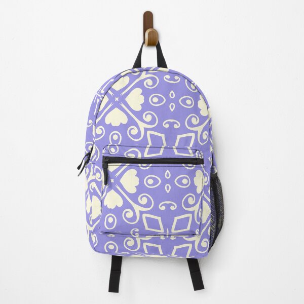 Item preview, Evening Symphony: Pattern with White Floral and Heart-Shaped Elements on a Purple Background 6 designed and sold by AneissPiaf.