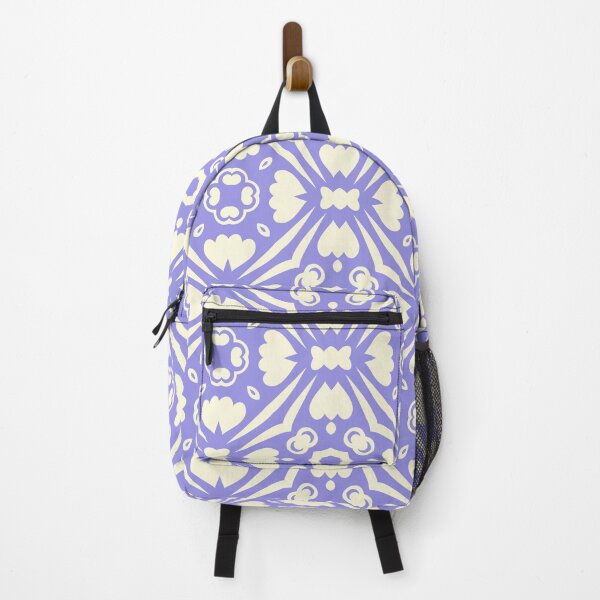 Item preview, Evening Symphony: Pattern with White Floral and Heart-Shaped Elements on a Purple Background 7 designed and sold by AneissPiaf.