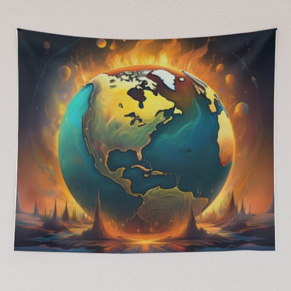 Item preview, Earth Ablaze - Fiery Planet Art designed and sold by RaiyaTees.