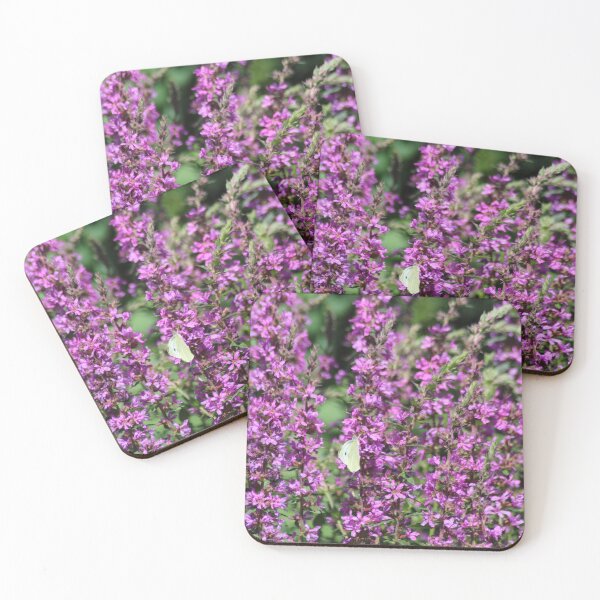 Item preview, Small white butterfly on a purple flower designed and sold by Marije Kouyzer.