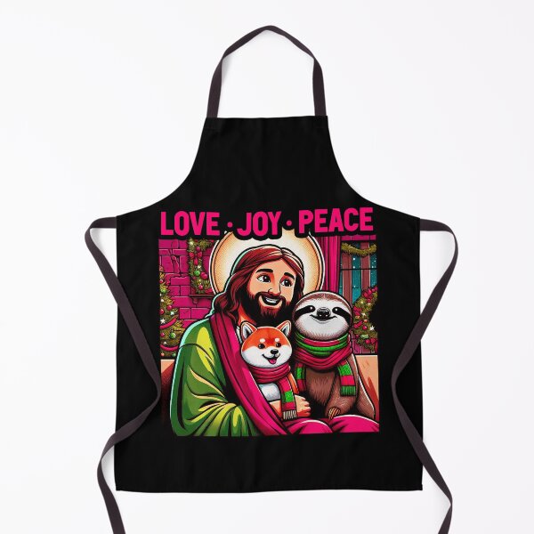 Item preview, Love Joy Peace Jesus Shiba Inu Sloth designed and sold by plushism.