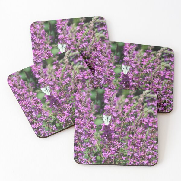 Item preview, Small white butterfly on a purple flower designed and sold by Marije Kouyzer.