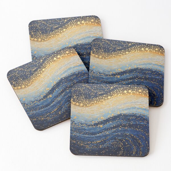 Item preview, Arte de puntos de inspiración aborigen - Con olas de oro designed and sold by GrinGalore.