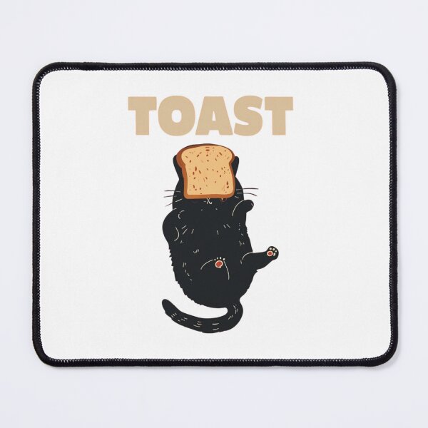 Item preview, Toast Cat,Cartoon Cat Frantically Holding Croissant And Milk, MOM I am hungry. designed and sold by Colorful-Garden.
