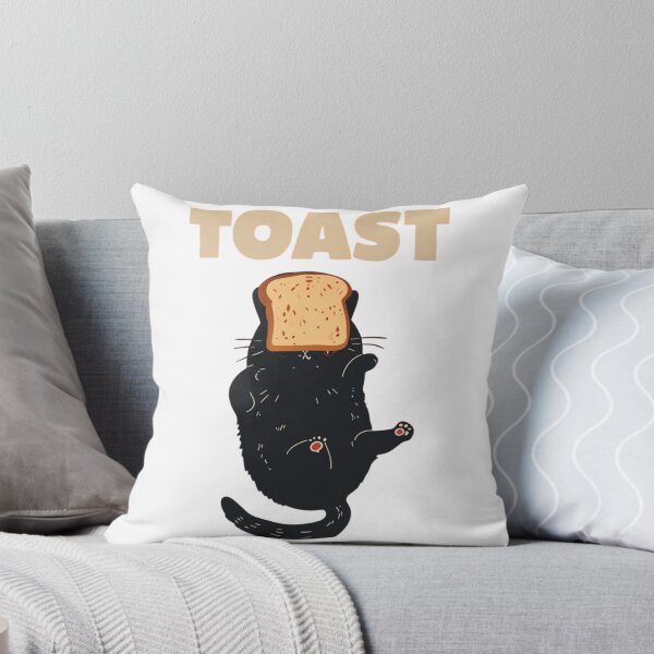 Item preview, Toast Cat,Cartoon Cat Frantically Holding Croissant And Milk, MOM I am hungry. designed and sold by Colorful-Garden.