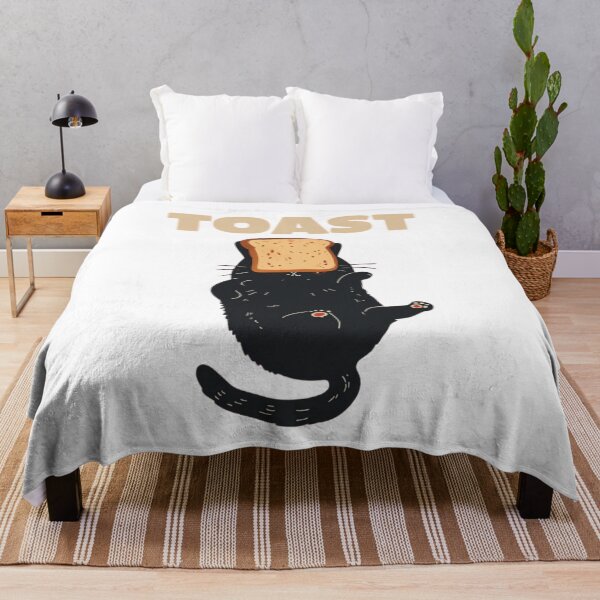 Item preview, Toast Cat,Cartoon Cat Frantically Holding Croissant And Milk, MOM I am hungry. designed and sold by Colorful-Garden.