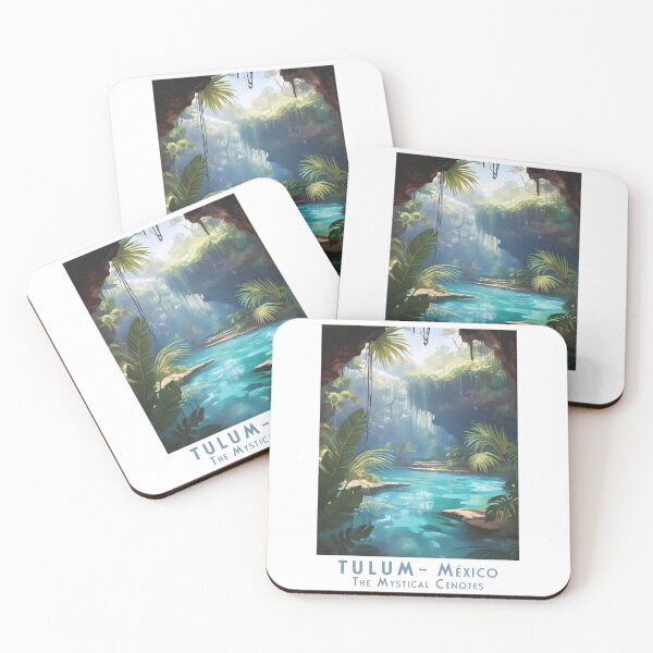 Item preview, Vintage Minimal Retro Travel Poster – Tulum, Mexico: Mystical Cenotes designed and sold by pod24.