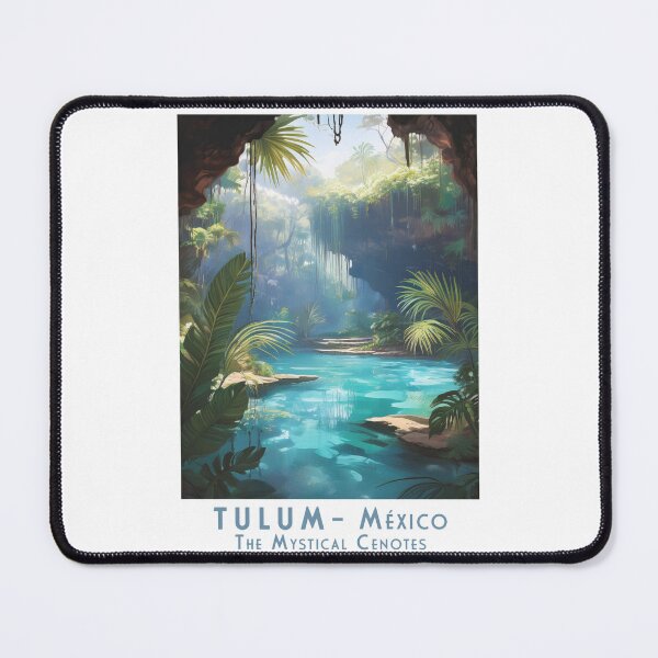 Item preview, Vintage Minimal Retro Travel Poster – Tulum, Mexico: Mystical Cenotes designed and sold by pod24.