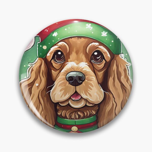 Item preview, Christmas cocker spaniel elf designed and sold by Mandalahijo.
