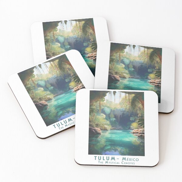 Item preview, Vintage Retro Travel Poster – Tulum, Mexico: Magical Cenotes designed and sold by pod24.