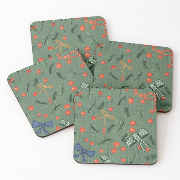 Item preview, Copy of Yuletide Holiday Bows and Berries Sage designed and sold by susycosta.