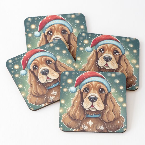 Item preview, Christmas cocker spaniel designed and sold by Mandalahijo.