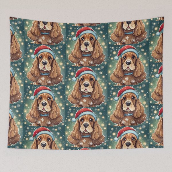 Item preview, Christmas cocker spaniel designed and sold by Mandalahijo.