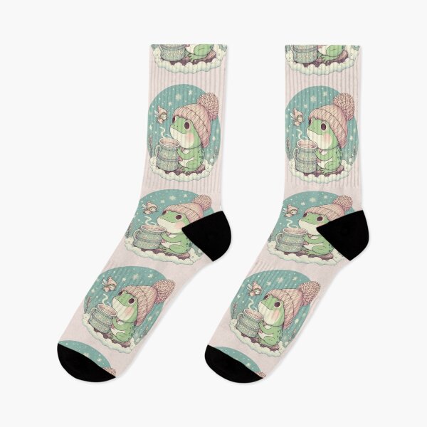 Item preview, Having a hot chocolate, frog and fairy girl, fairycore wintertime designed and sold by coloursforkids.