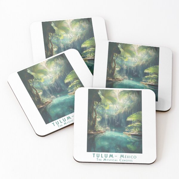 Item preview, Mystical Cenotes – Vintage Retro Travel Poster Tulum, Mexico designed and sold by pod24.