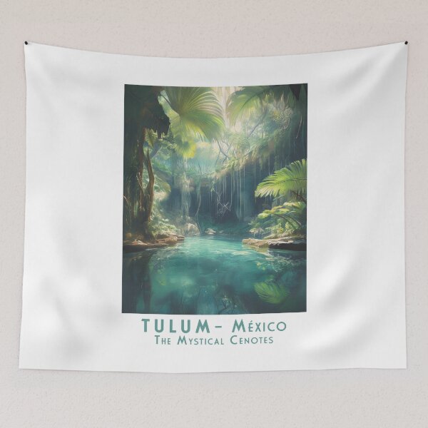 Item preview, Mystical Cenotes – Vintage Retro Travel Poster Tulum, Mexico designed and sold by pod24.