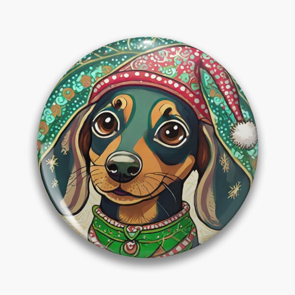 Item preview, Mandala dachshund christmas elf 1 designed and sold by Mandalahijo.