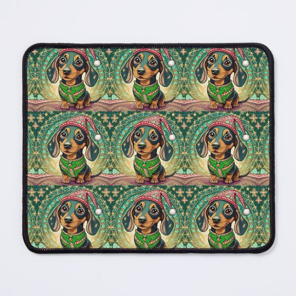Item preview, Mandala dachshund christmas elf 1 designed and sold by Mandalahijo.