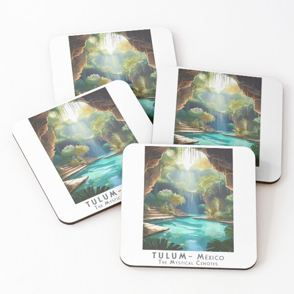 Item preview, Tulum Mexico – Vintage Retro Travel Poster: Mystical Cenotes designed and sold by pod24.