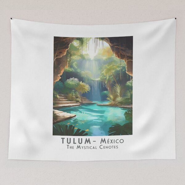 Item preview, Tulum Mexico – Vintage Retro Travel Poster: Mystical Cenotes designed and sold by pod24.