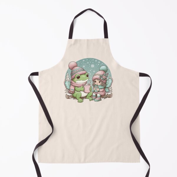 Item preview, Fairy Winter mood, frog and fairy girl, fairycore hot drinks in wintertime designed and sold by coloursforkids.