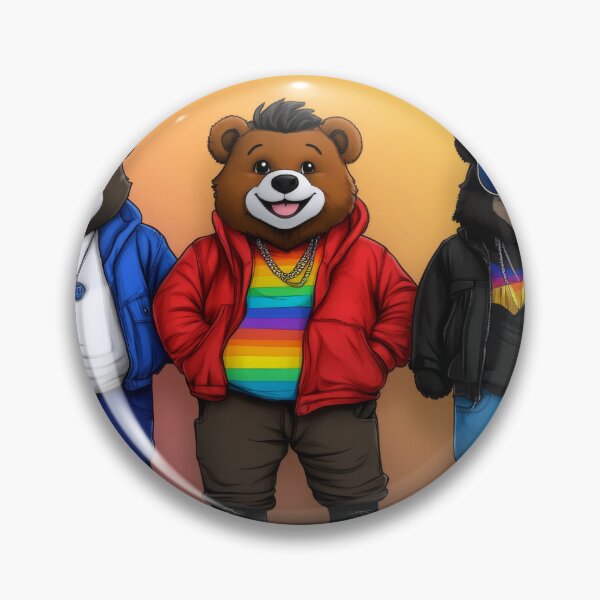 Item preview, depicts four playful cartoon-style bears dressed in colorful streetwear designed and sold by MamaDong.